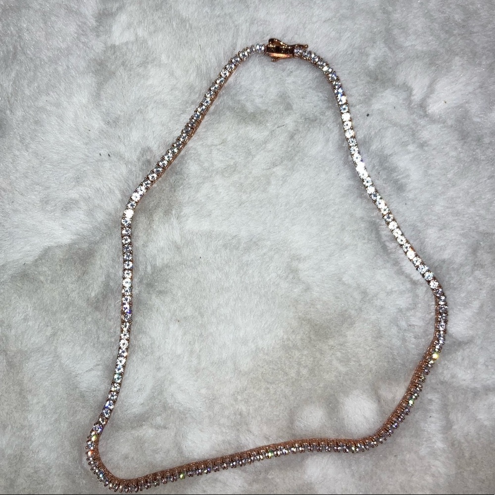 Rose Gold Tennis Necklace | The GLD Shop